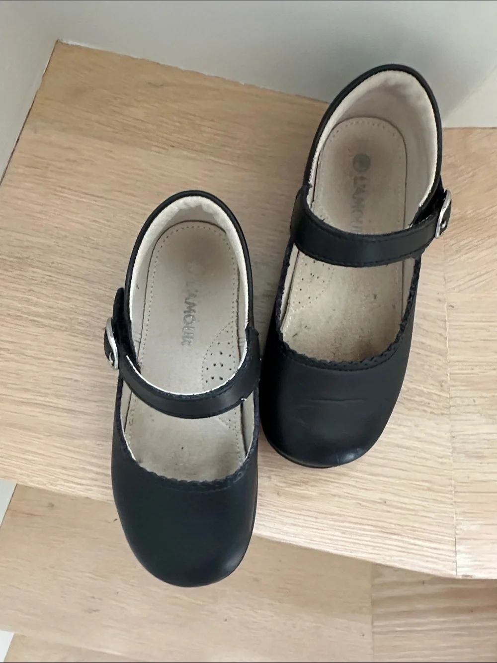 Girls' Black Mary Jane Dress Shoes with Buckle Strap